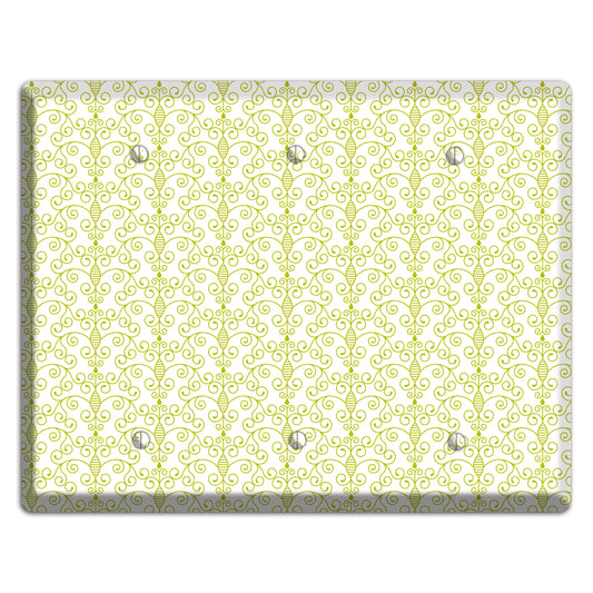 Olive Toile Half Drop 3 Blank Wallplate