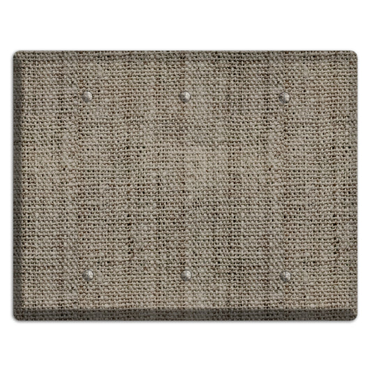 Makara Burlap 3 Blank Wallplate