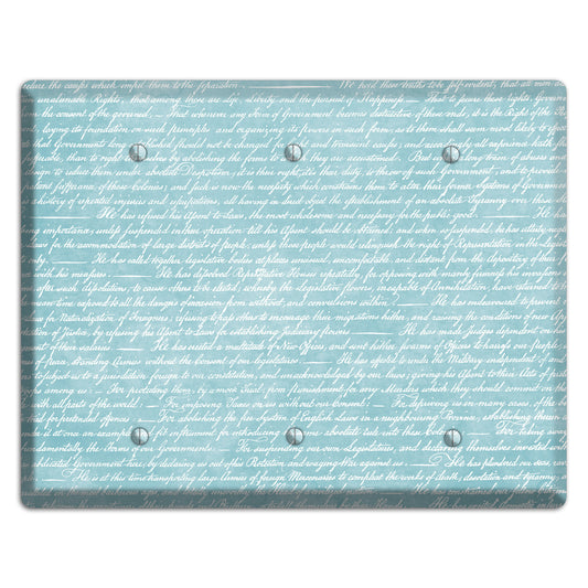 Blue Stained Script 3 Blank Wallplate