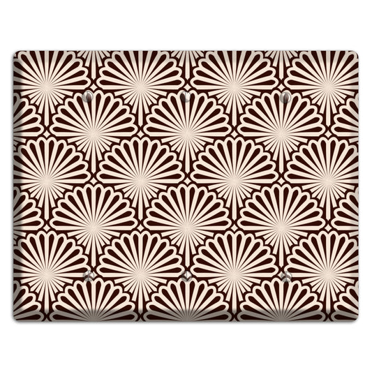 Black and White Deco Scallop Fans 3 Blank Wallplate