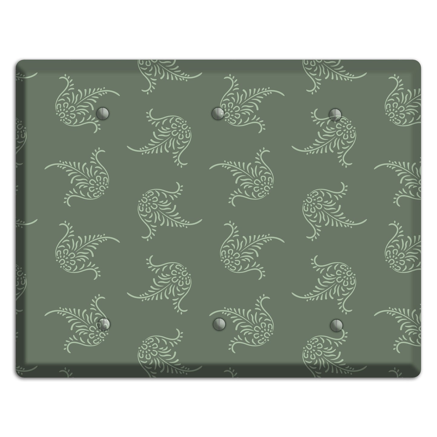 Moss Trefoil Cartouche 3 Blank Wallplate