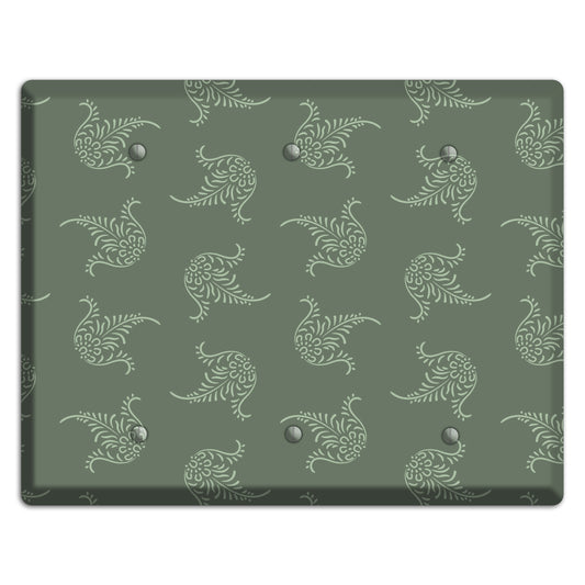 Moss Trefoil Cartouche 3 Blank Wallplate