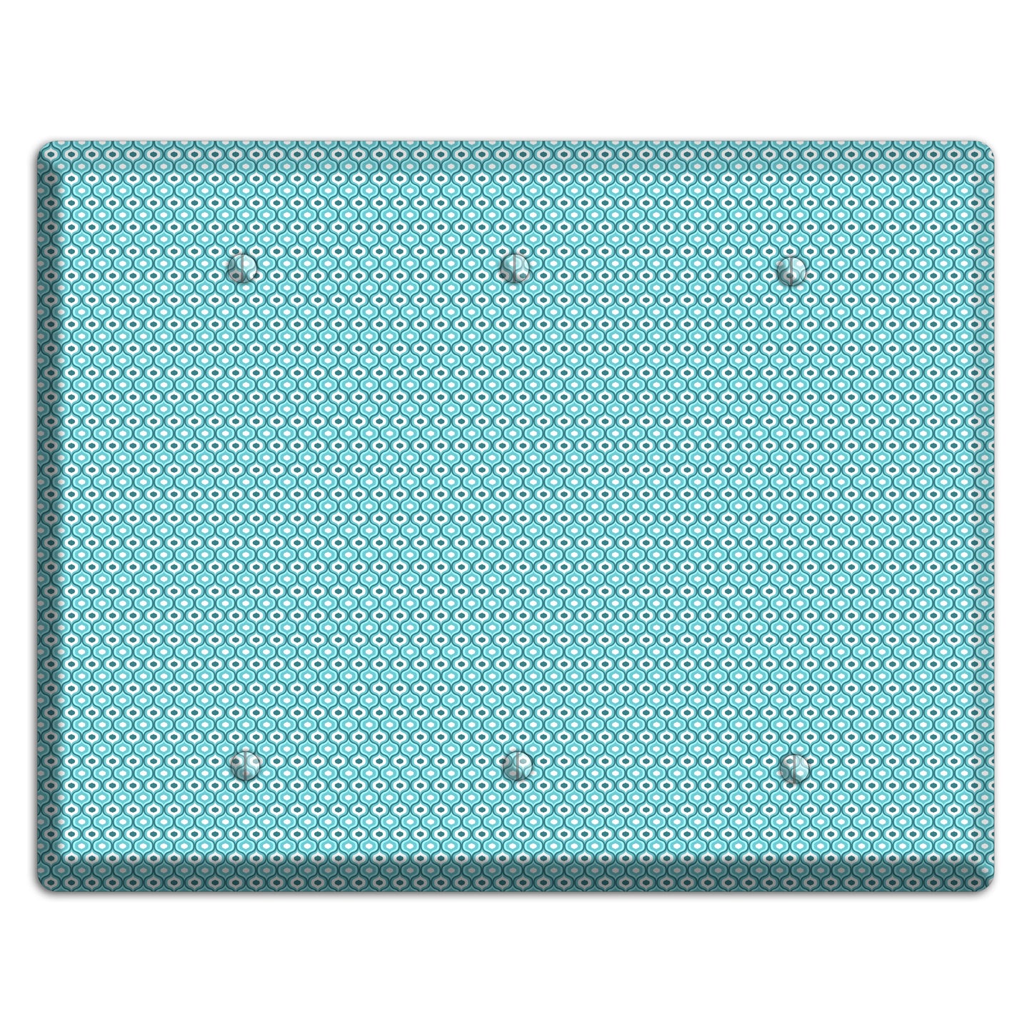 Turquoise Tiny Double Scallop 3 Blank Wallplate