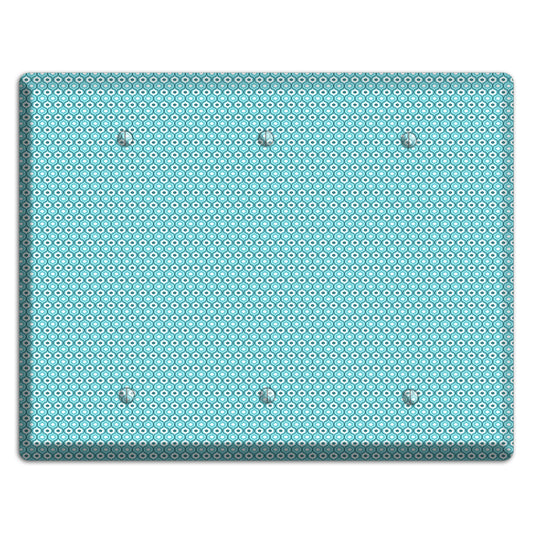 Turquoise Tiny Double Scallop 3 Blank Wallplate