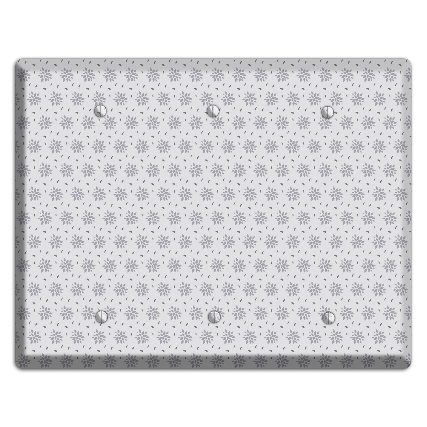 Multi Grey Calico 3 Blank Wallplate