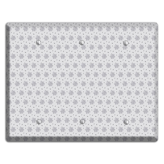 Multi Grey Calico 3 Blank Wallplate