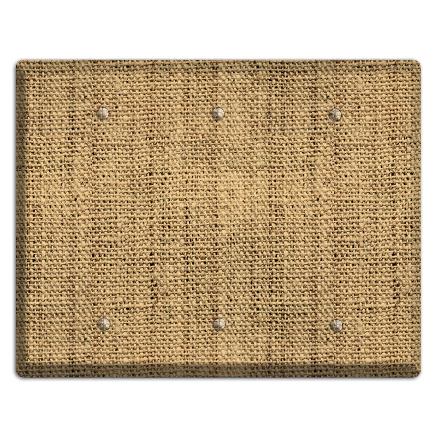 Teak Burlap 3 Blank Wallplate