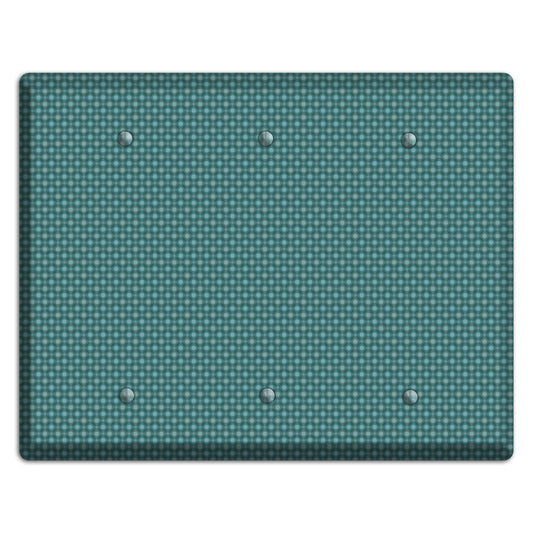 Multi Turquoise Checkered Concentric Circles 3 Blank Wallplate