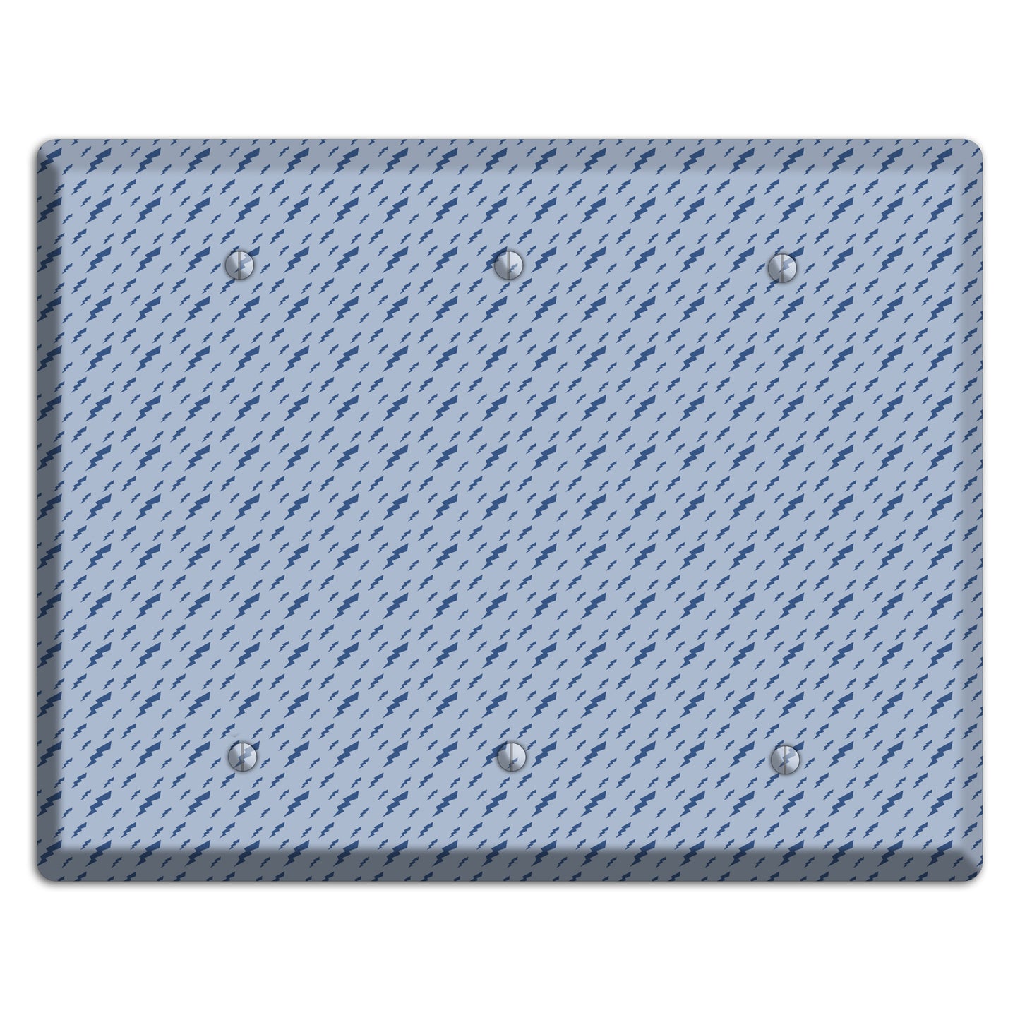 Blue Bolts 3 Blank Wallplate