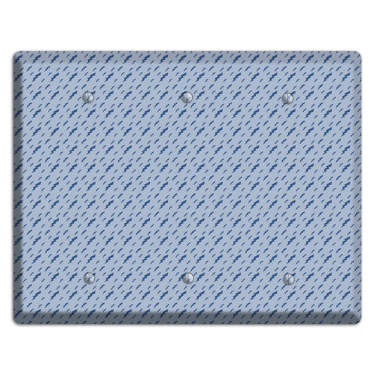 Blue Bolts 3 Blank Wallplate