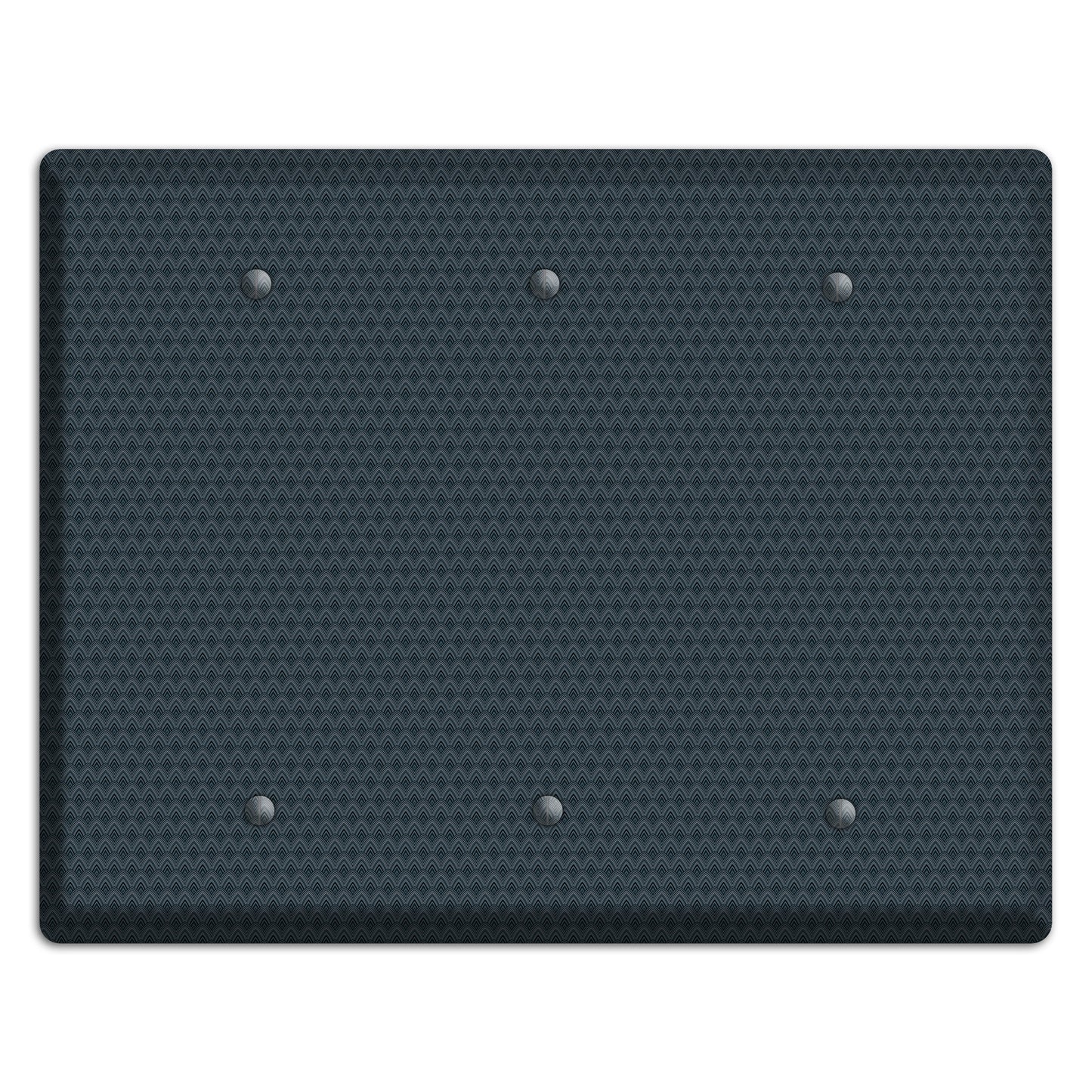 Navy Tiny Scallop 3 Blank Wallplate