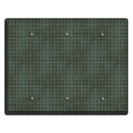 Dark Green Grunge Tiny Tiled Tapestry 3 Blank Wallplate