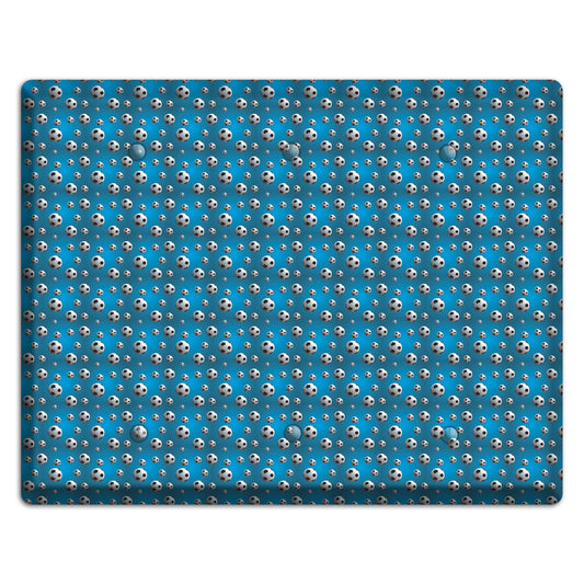 Blue with Soccer Balls 3 Blank Wallplate