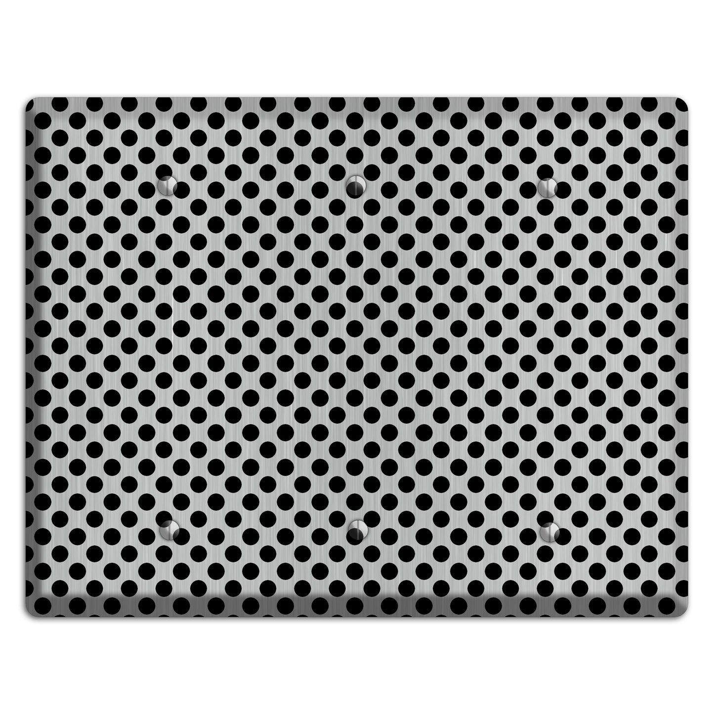 Packed Small Polka Dots Stainless 3 Blank Wallplate