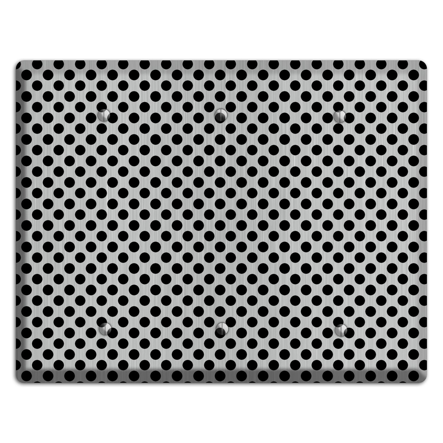 Packed Small Polka Dots Stainless 3 Blank Wallplate