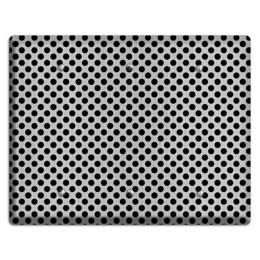 Packed Small Polka Dots Stainless 3 Blank Wallplate