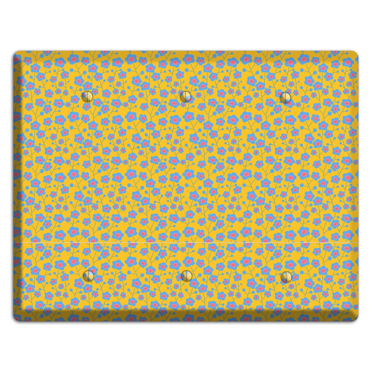 Yellow Blue Pink Calico 3 Blank Wallplate