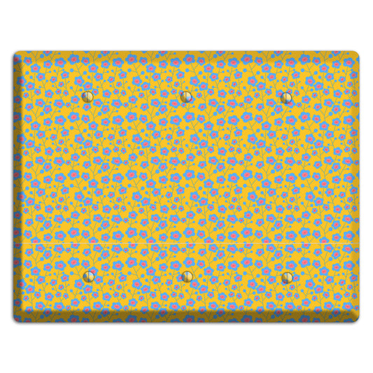 Yellow Blue Pink Calico 3 Blank Wallplate