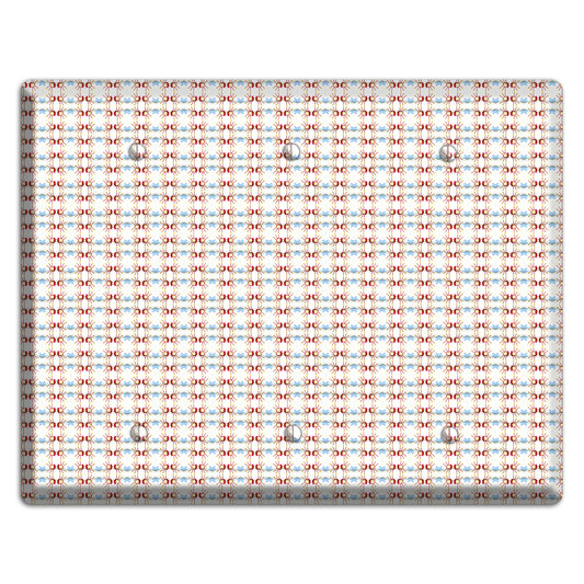 Off White with Red Blue Retro Tapestry 3 Blank Wallplate