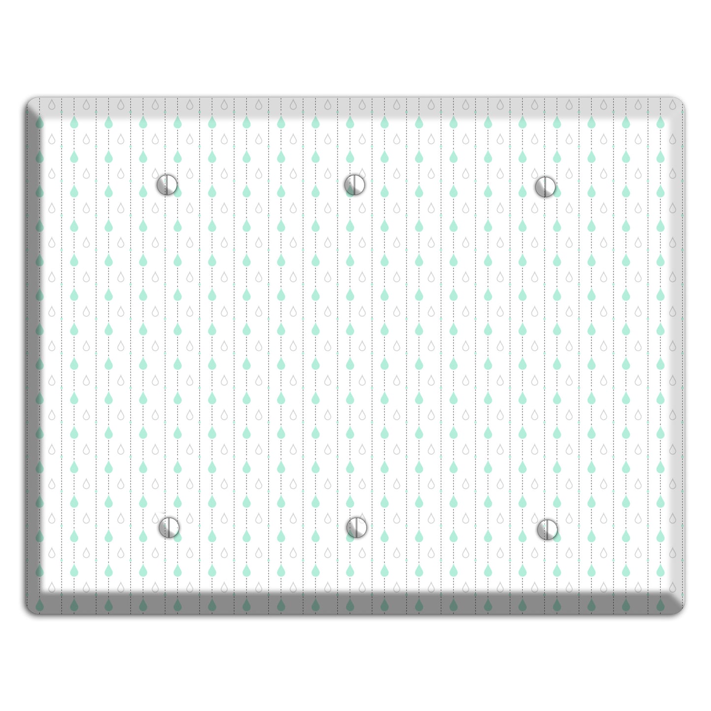 White and Blue Drops 2 3 Blank Wallplate