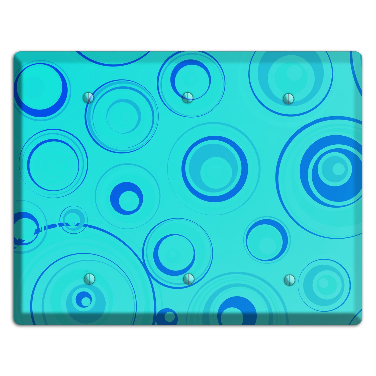 Turquoise Circles 3 Blank Wallplate