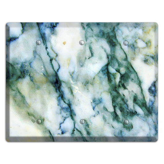 White, Green and Blue Marble 3 Blank Wallplate