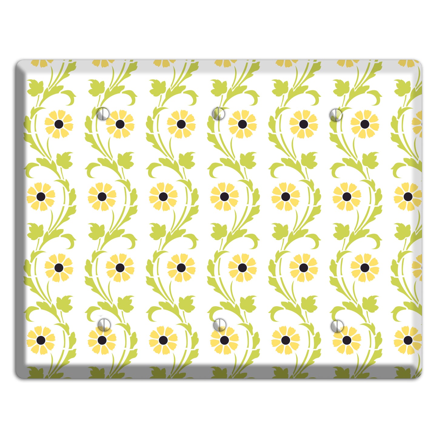 Green Vine Floral 3 Blank Wallplate