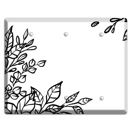 Hand-Drawn Floral 19 3 Blank Wallplate