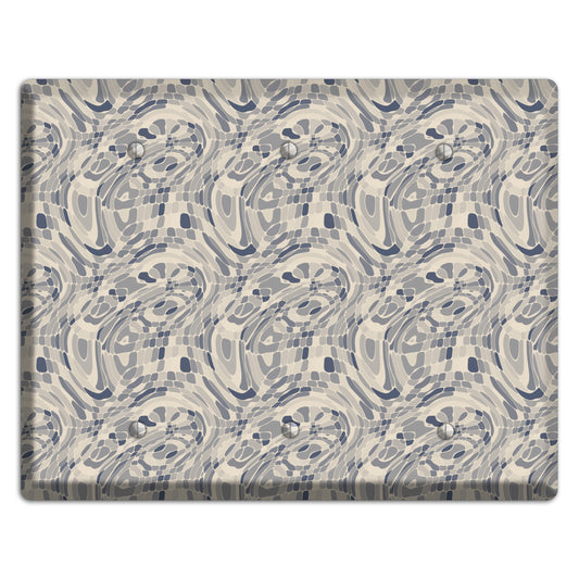 Blue and Beige Abstract 2 3 Blank Wallplate