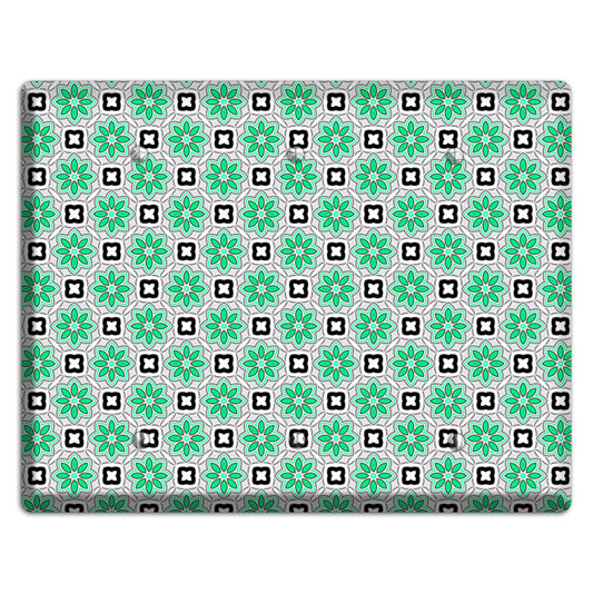 Green and Black Foulard 3 Blank Wallplate