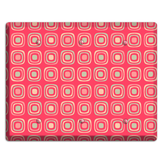 Multo Pink Retro Squares 3 Blank Wallplate