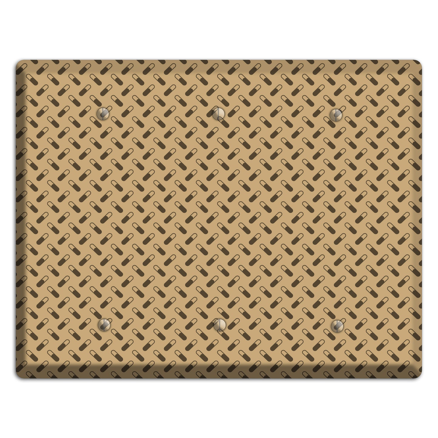 Beige with Brown Motif 3 Blank Wallplate