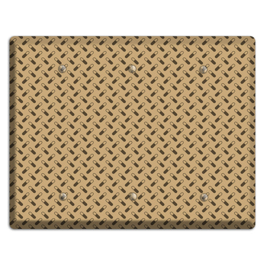 Beige with Brown Motif 3 Blank Wallplate