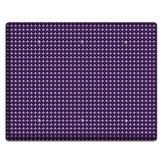 Purple Fleur de Lis 3 Blank Wallplate