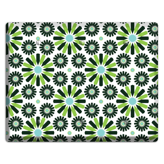 Lime and Teal Scandinavian Floral 2 3 Blank Wallplate