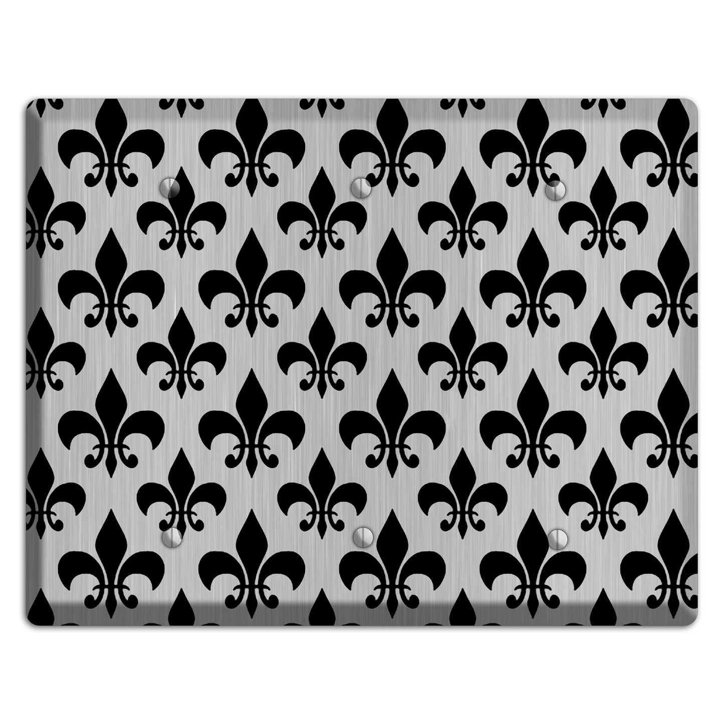 Fleur de Lis Stainless 3 Blank Wallplate