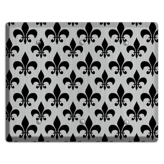 Fleur de Lis Stainless 3 Blank Wallplate