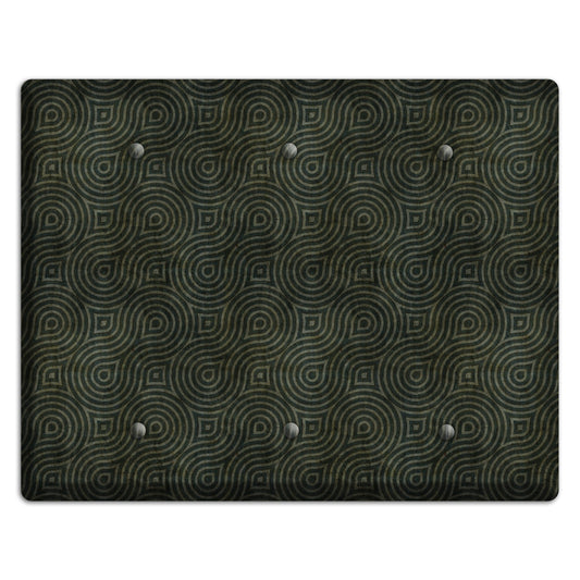 Green and Black Swirl 3 Blank Wallplate