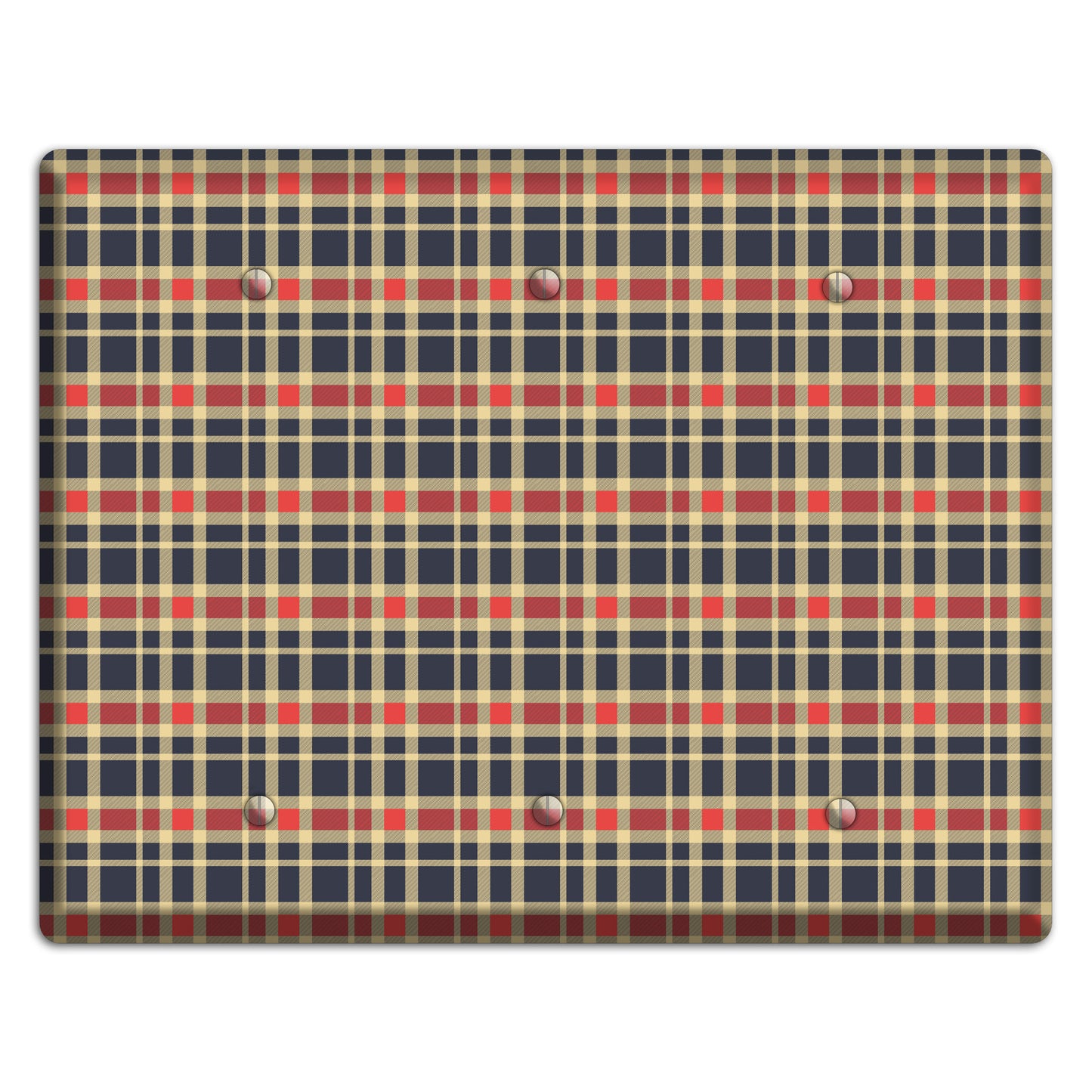 Maroon and Black Plaid 2 3 Blank Wallplate