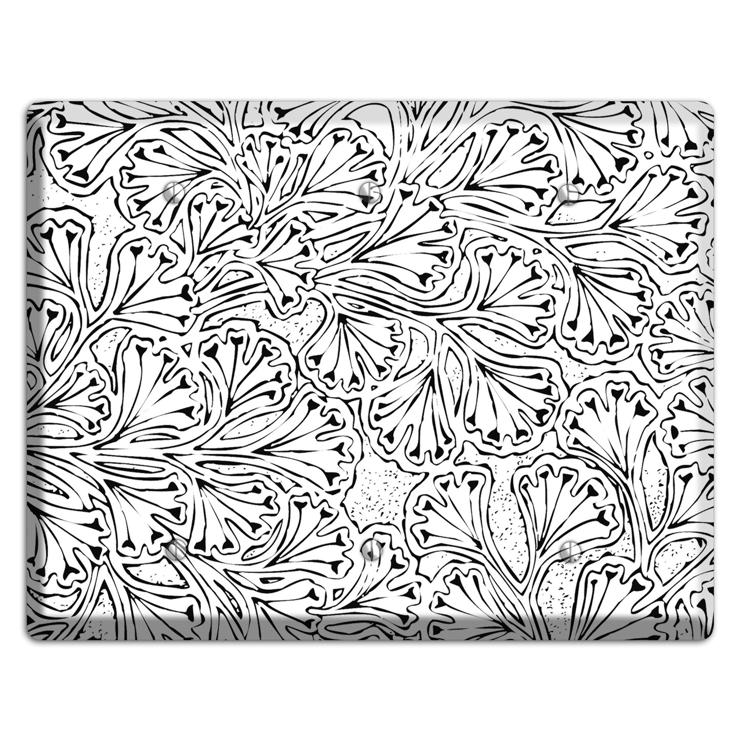 Deco Red Interlocking Floral 3 Blank Wallplate