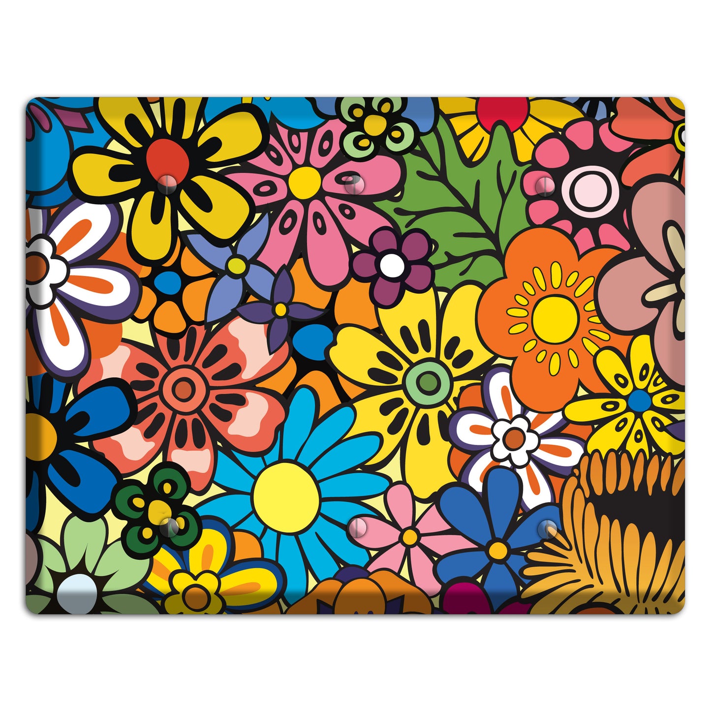 Flower Power 3 Blank Wallplate