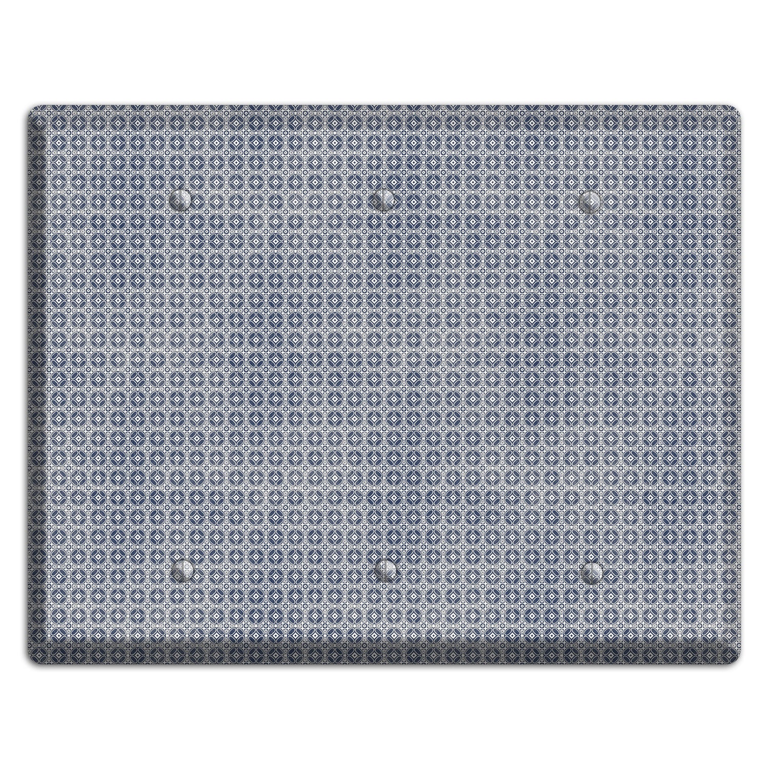 Multi Grey Arabesque 3 Blank Wallplate