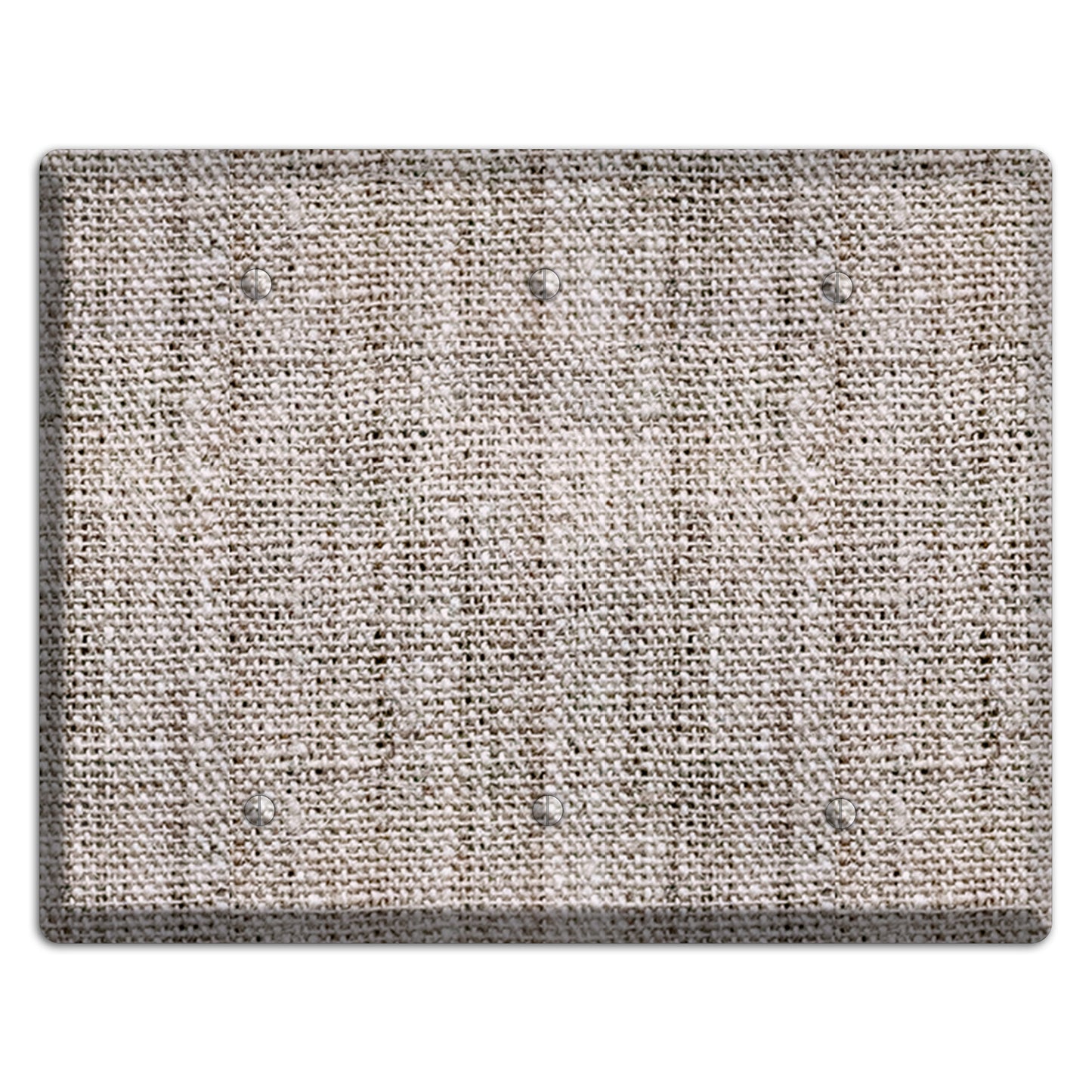 Natural Gray Burlap 3 Blank Wallplate