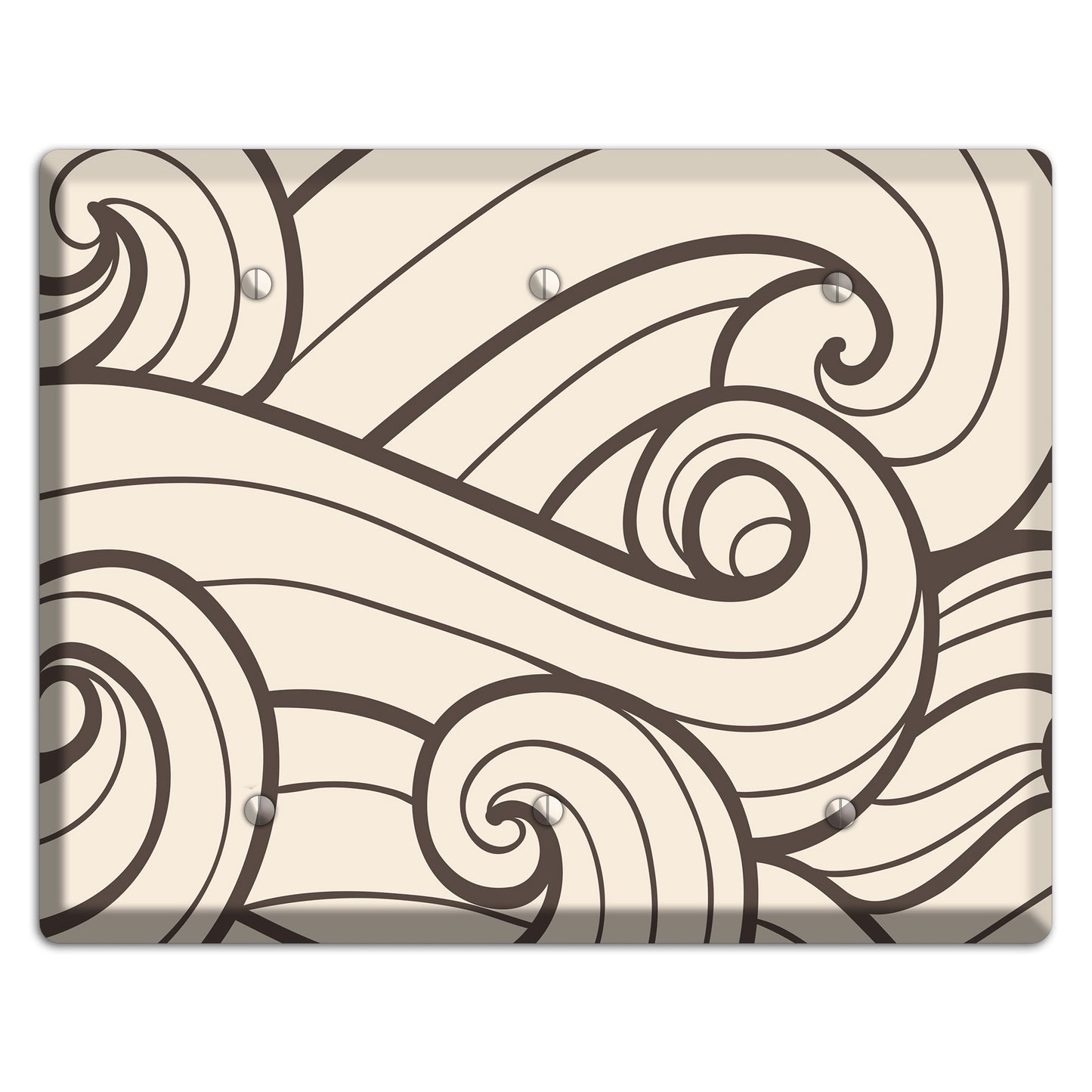 Abstract Curl Beige 3 Blank Wallplate