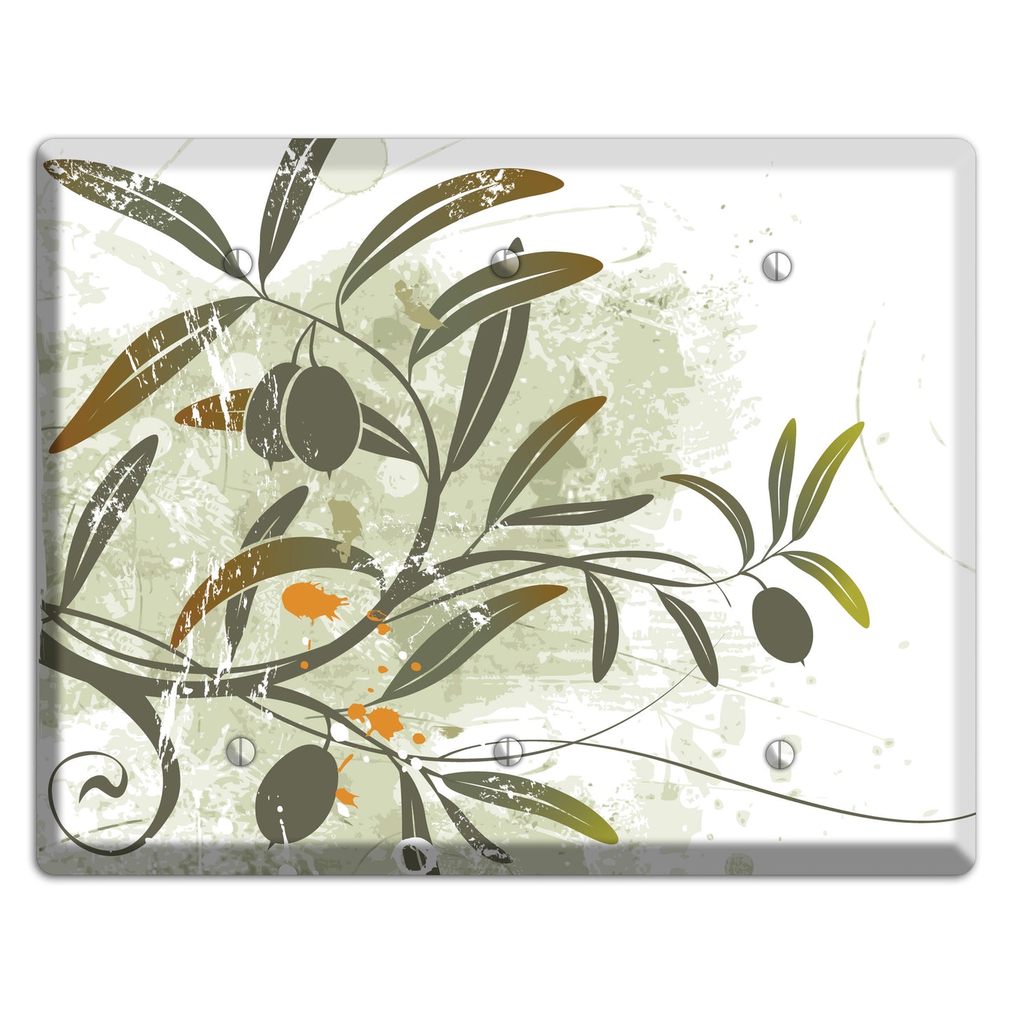 Green Olive Foliage 3 Blank Wallplate