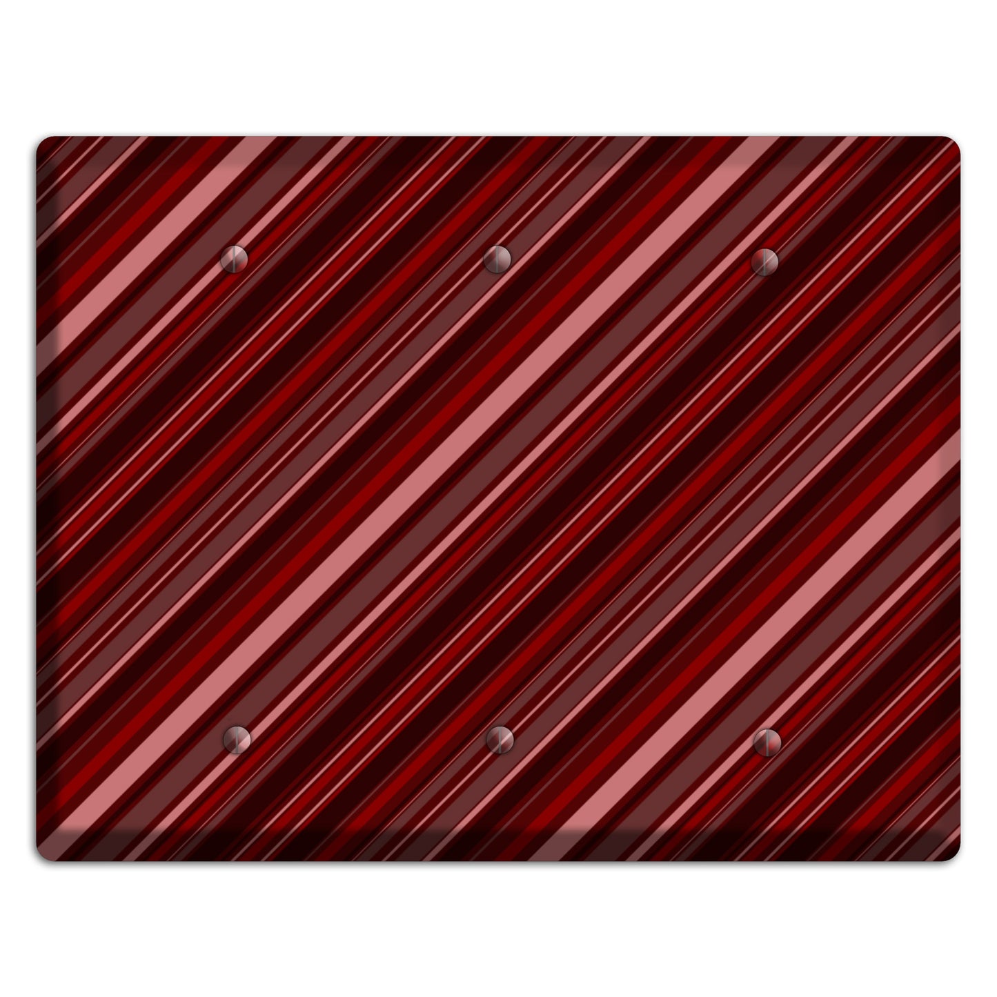 Burgundy Multi Angled Stripes 2 3 Blank Wallplate