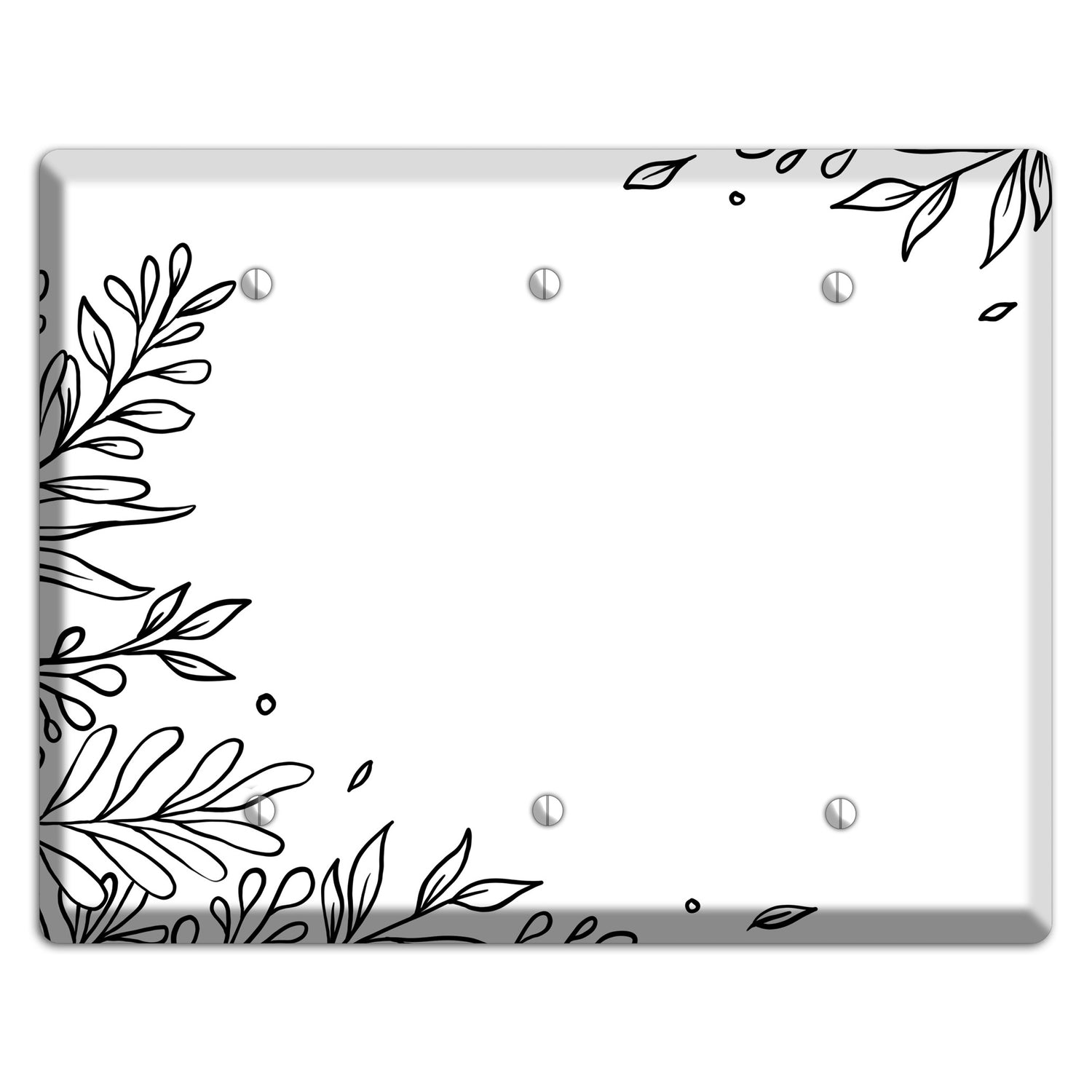 Hand-Drawn Floral 8 3 Blank Wallplate