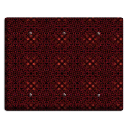 Maroon Checkered Foulard 3 Blank Wallplate