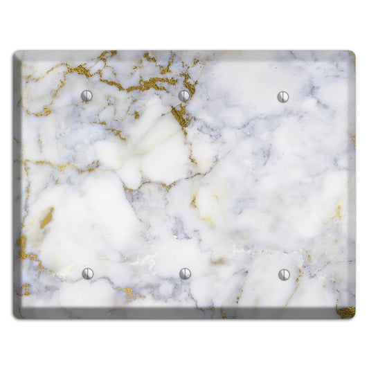 Metallic Bronze Marble 3 Blank Wallplate