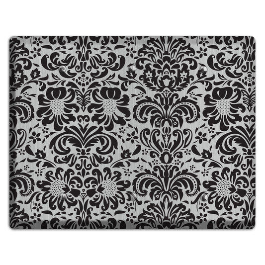 Black Toile  Stainless 3 Blank Wallplate